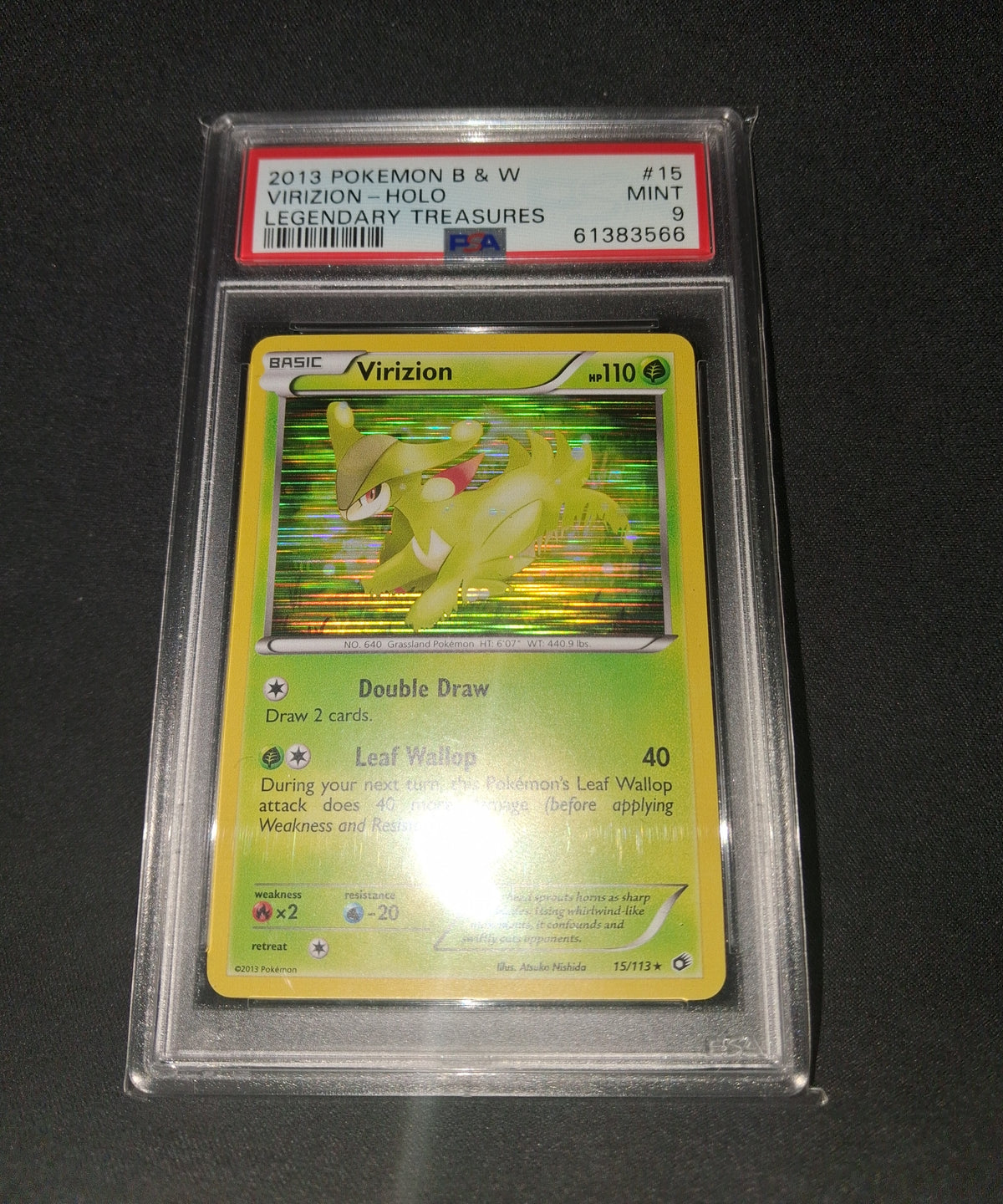 Virizion Holo Legendary Treasures B&W English MINT 9 PSA
