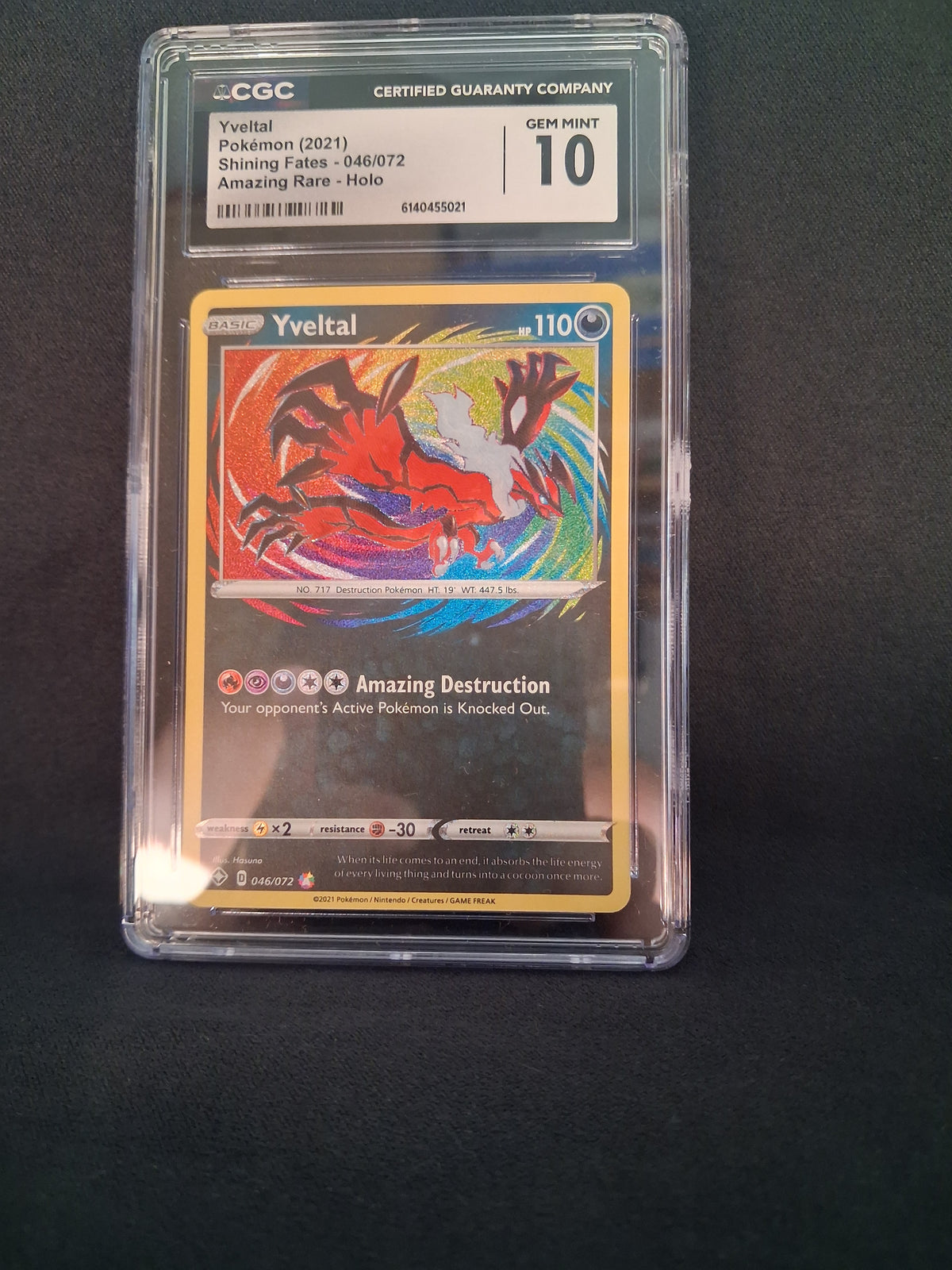 Yveltal Amazing Rara Shining Fates English GEM MINT 10 CGC