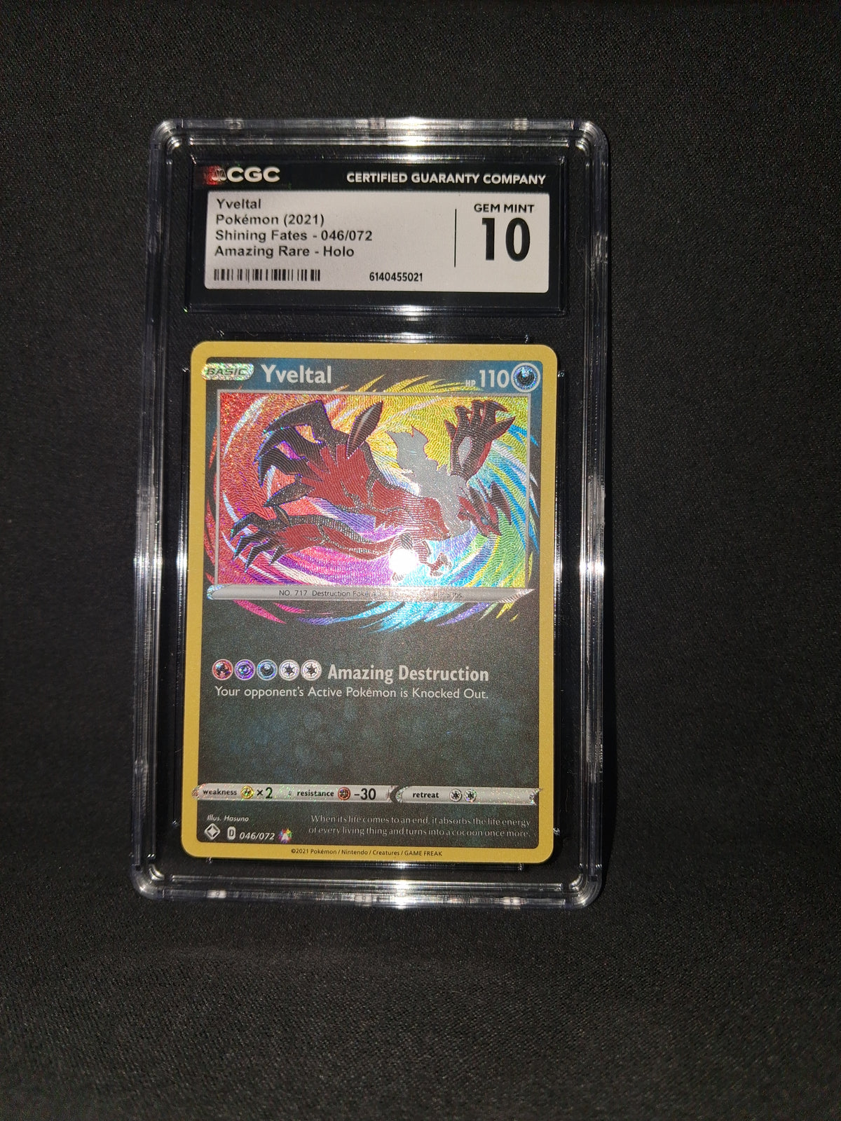 Yveltal Amazing Rara Shining Fates English GEM MINT 10 CGC
